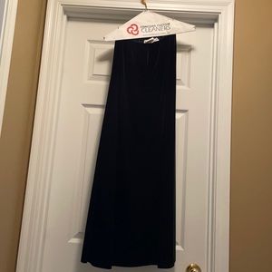 Full length velvet elastic waist skirt.